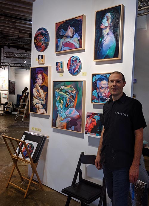 Scott Hutchison at his booth during Superfine DC 2019